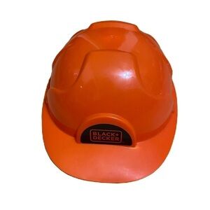 Black & Decker Orange Plastic Hard Hat Toy Construction Worker Costume Accessory